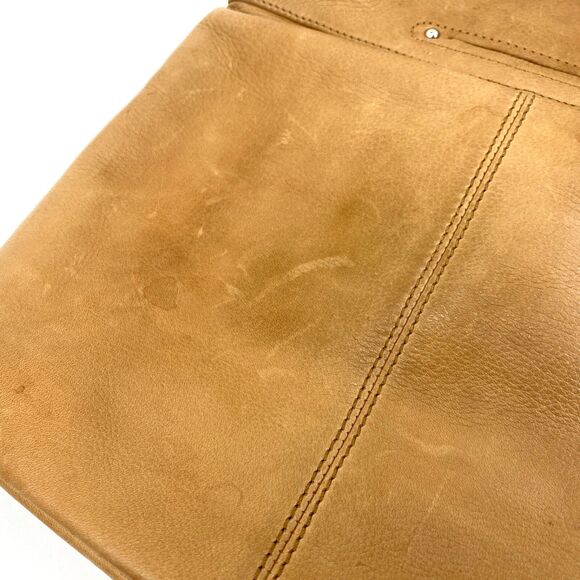 B Makowsky Butter Leather Tan Boho Bucket Bag Crossbody Adjustable Strap Pockets - Picture 11 of 16